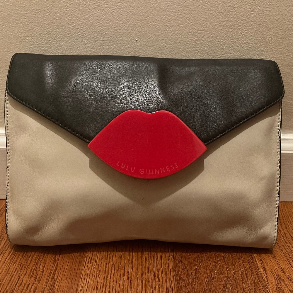Lulu Guinness leather clutch